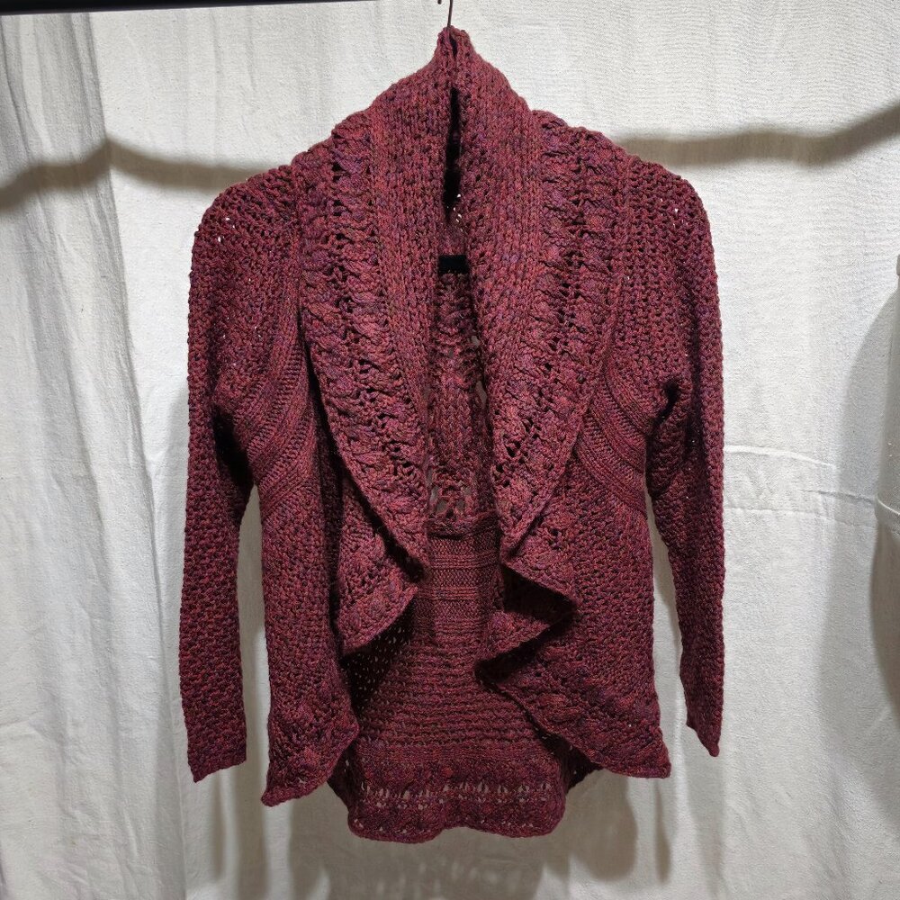 New Directions - Wine - Knit/Crochet Cardigan - Petite Large